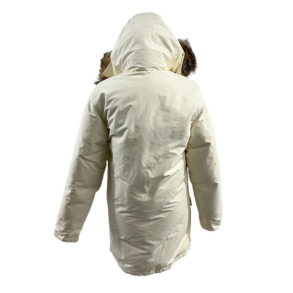 Woolrich Arctic Parka Coat Winter Jacket Vintage Designer Beige Size XS Unisex - Picture 8 of 10